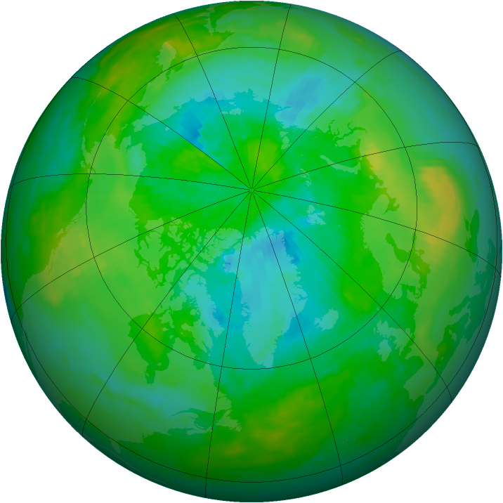 Arctic ozone map for 27 August 1980